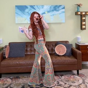 Bellbottom Free People Paisley Jeans Pants S26